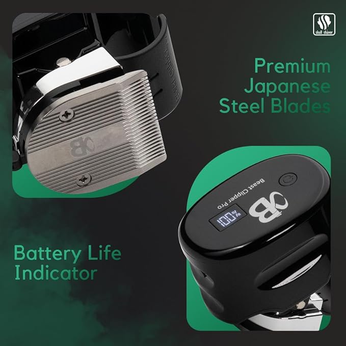 Skull Shaver Beast Clipper PRO Men's Cordless Electric Hair Clipper for Head, Beard and Mustache