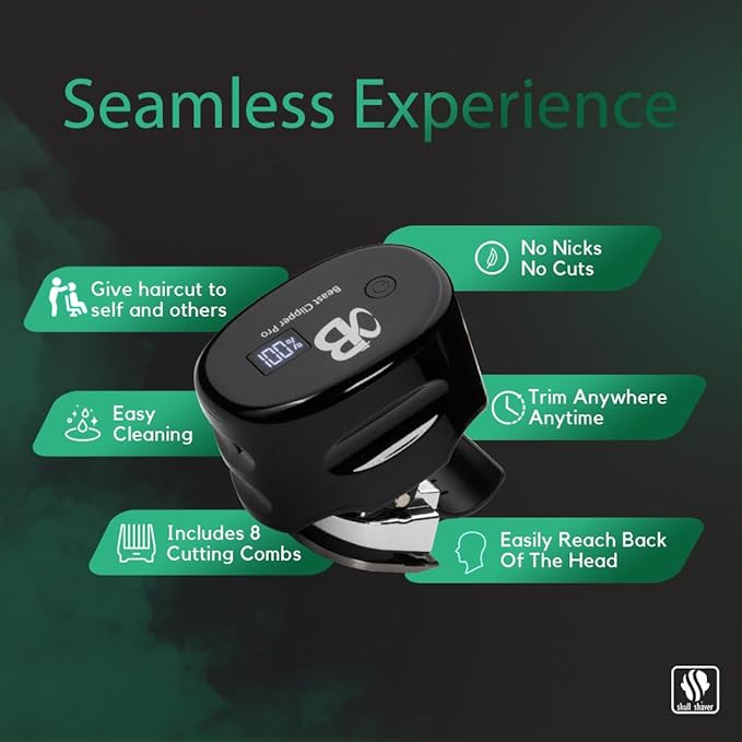 Skull Shaver Beast Clipper PRO Men's Cordless Electric Hair Clipper for Head, Beard and Mustache