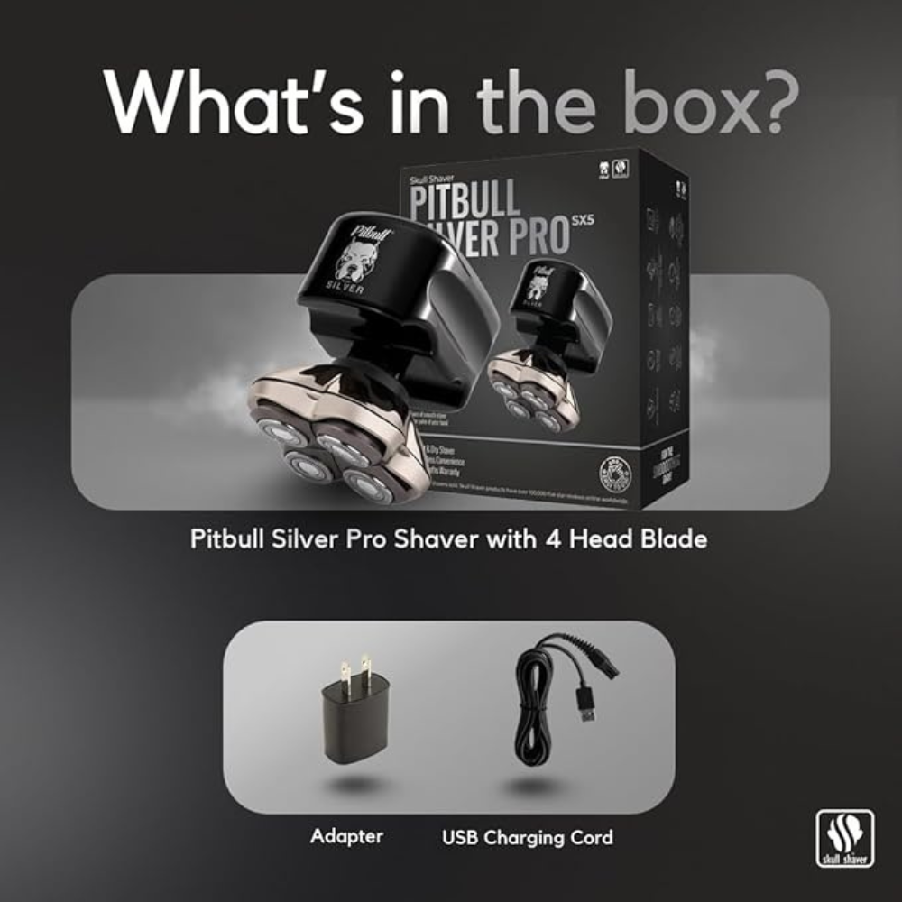 Skull Shaver - Pitbull Silver PRO SX5 Head and face Shaver – Skull